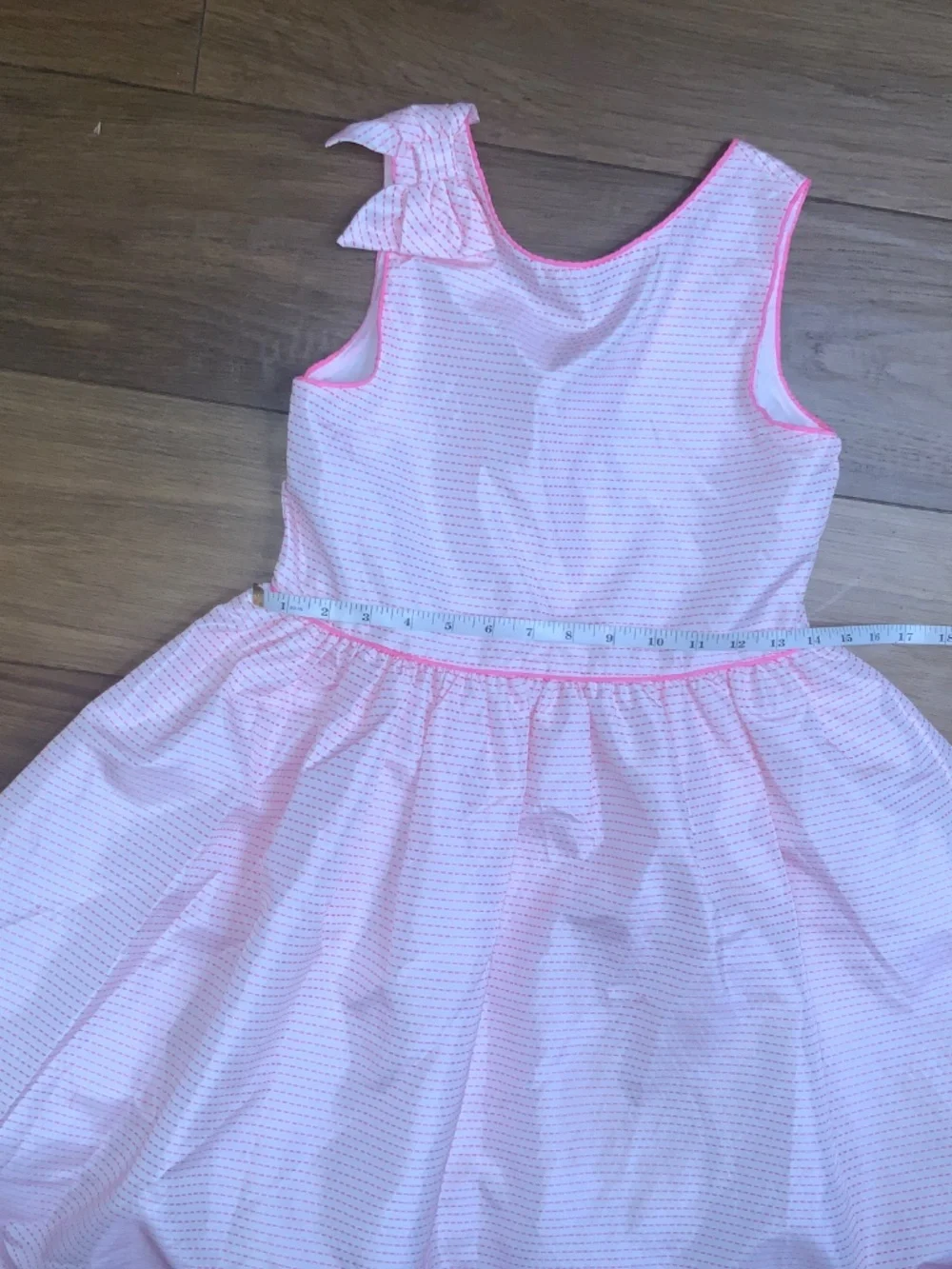 Janie and Jack Pink and White Party Dress w/ Bow Size 10.